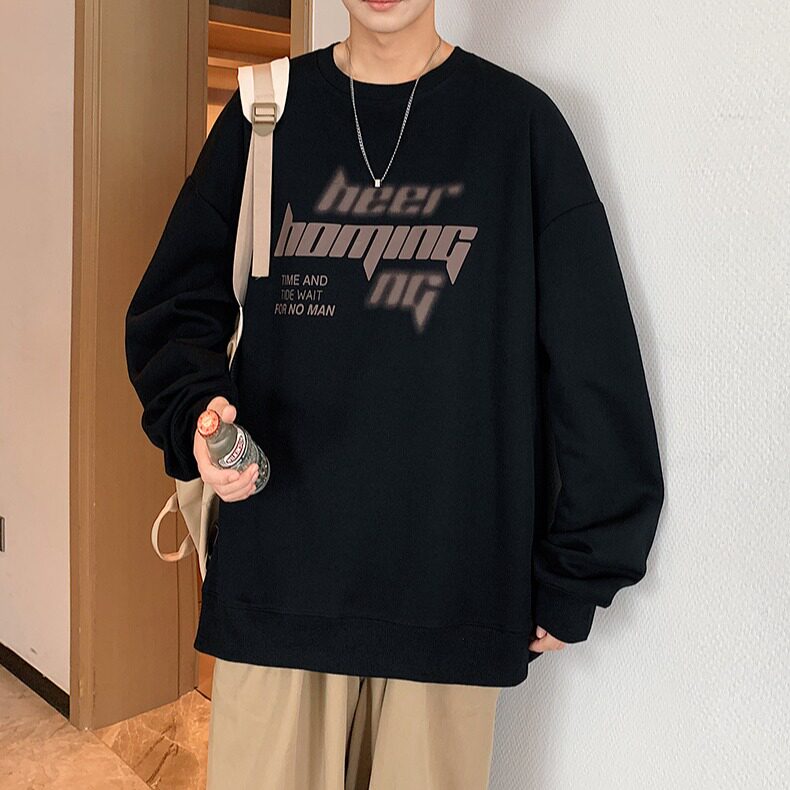 圆领卫衣男春秋季新款美式字母设计卫衣休闲无帽卫衣外套男生,女装短外套,星座715-4