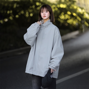 港风双面穿上衣夹克宽松落肩立领冲锋衣外套 JK908 P70图片