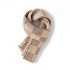 2025年秋季时尚百搭通勤简约休闲方格提花围巾，围巾，臻维羊绒