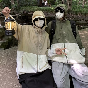 撞色防晒衣女夏季轻薄款开衫外套QJ37 P40图片