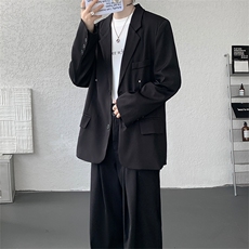 韩版休闲西装套装外套高级痞帅宽松韩版自带垫肩西服外套套装，男装西服，电商B319