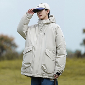 新款棉服羽绒棉保暖连帽拼色冬装情侣装韩版宽松棉袄K16-P95图片