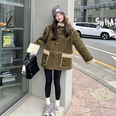 【新款】粉色皮毛一体羊羔毛外套883-P190-K289，女装棉衣/棉服，2C305