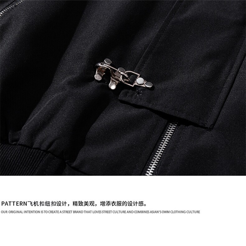 1白底翻领美式复古金属飞机扣可拆卸胸针夹克男JK77769P85控118,男装夹克,星座226-2