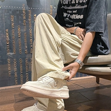 高品质夏款男冰丝速干裤褶皱宽松直筒长裤h0153P35，男装休闲裤，星座1013-1