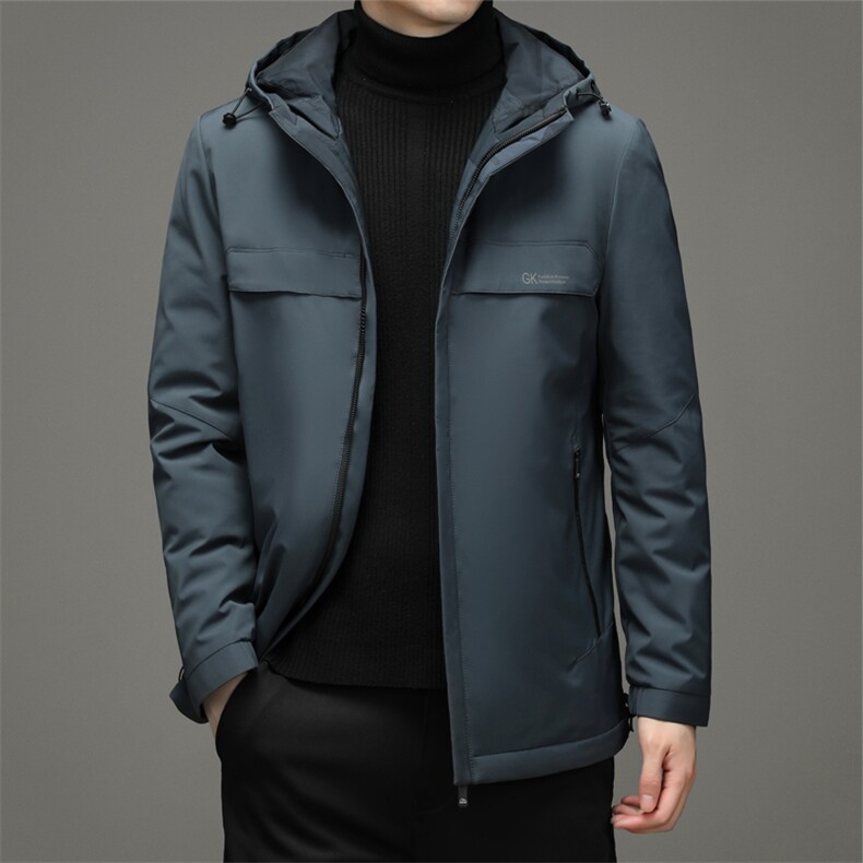 男士休闲宽松中长款冬季连帽厚款男士时尚羽绒服SNNYR86066-P280，男装羽绒服，电商B212（原钱塘6029）