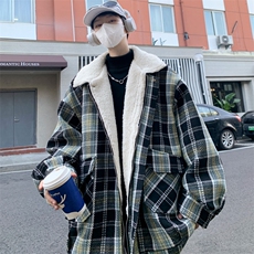 羊羔毛加绒加厚棉服外套男冬季百搭情侣棉衣M166P115控148，男装棉衣，电商A157
