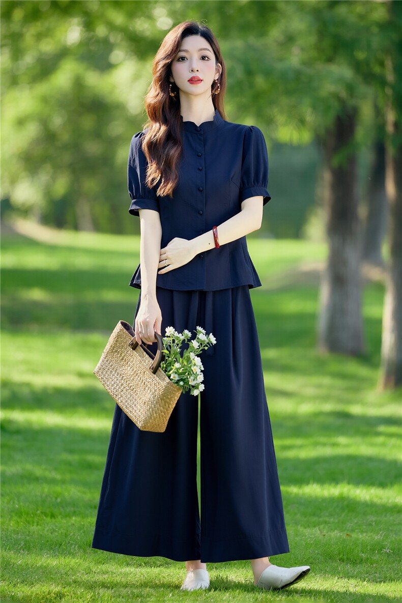 巨好看的夏装套装女2026新款洋气减龄时尚休闲阔腿裙裤两件套,女装套装/套裙,水衣源