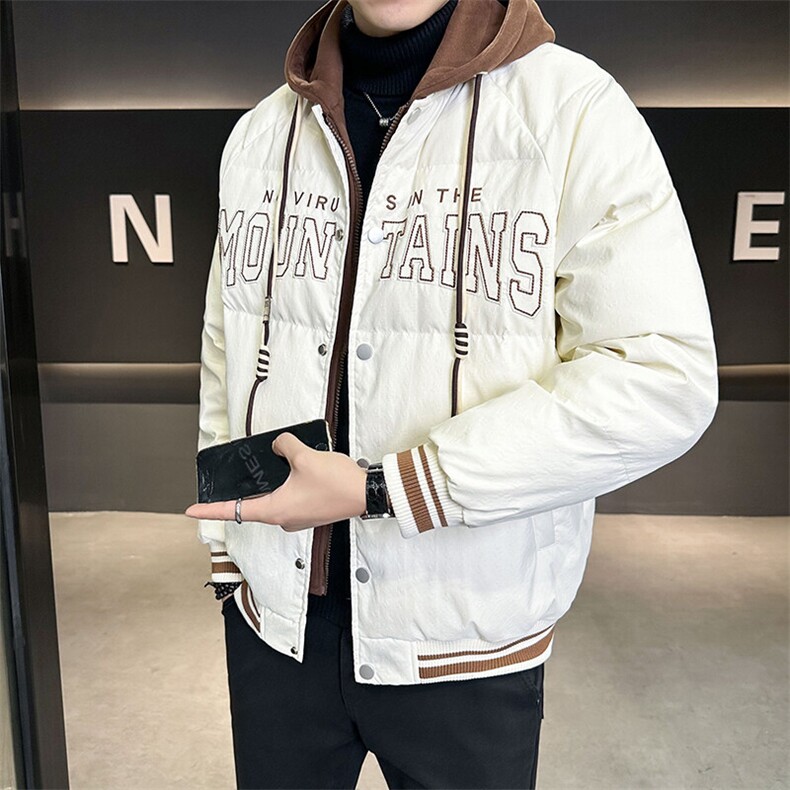 2025新款男士羽绒服假两件连帽外套可脱卸帽B240-Y8065-P215,男装羽绒服,电商B240