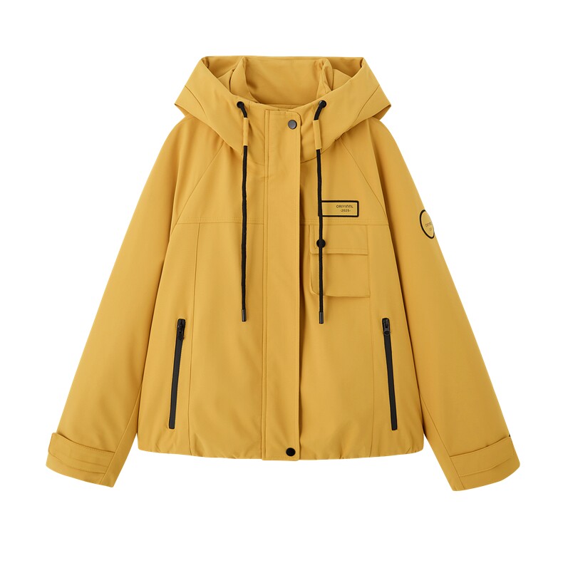 （现货）2025冬装新款简约时尚休闲连帽加绒派克服外套,女装派克服,难舍钰依