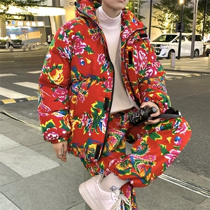 TZ206新中式东北大花男女棉衣套装保暖防寒 上款大差价图片