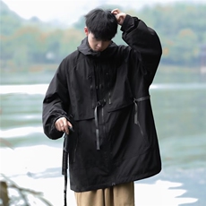 山系户外连帽防风冲锋衣机能风美式外套宽松夹克男装W5430-P73，男装夹克，星座412-3