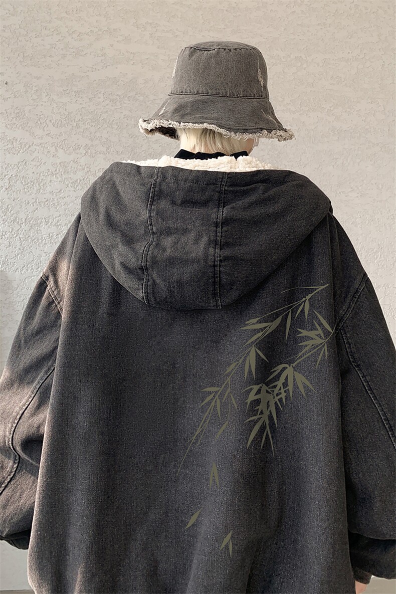 控价158牛仔棉衣男大码加绒羊羔绒牛仔棉服男棉袄NM53382-P140,男装棉衣,电商A040