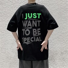 五分袖ins反光字母印花短袖T恤大码宽松男潮517A-1-T909-P35控48，男装T恤，星座517A-1