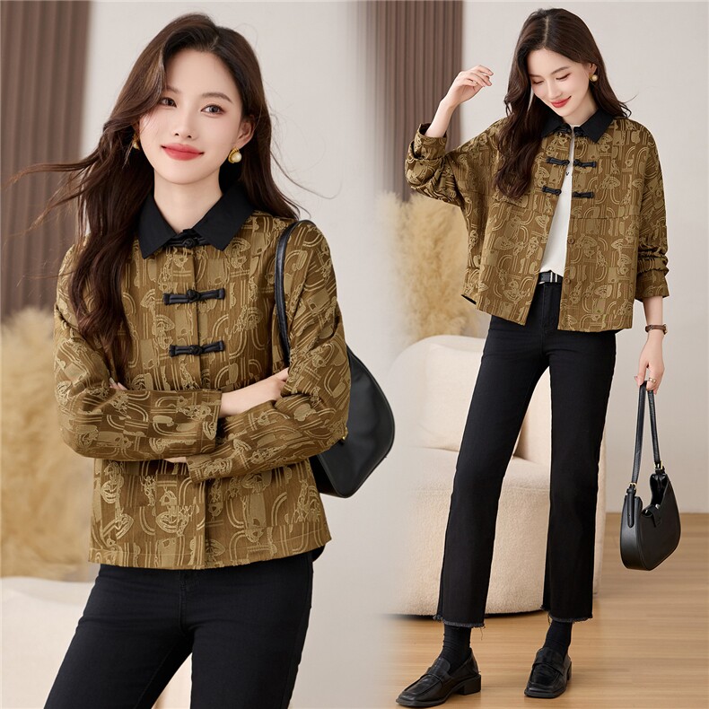 外套女短款2025春秋新款宽松气质中年妈妈休闲减龄上衣，女装短外套，魅家