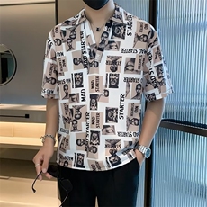 夏季冰丝V领T恤男翻领短袖POLO衫薄款半袖夏装上衣半截袖tC3011，男装T恤，星座1116A-2（原606A-1）
