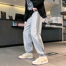 条纹卫裤男新款宽松百搭港风B684P32,男装休闲裤,星座1116-2