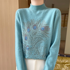 秋冬季新款毛衣女长袖显瘦时尚百搭针织上衣，女装针织衫/毛衣，贵皇网供仓
