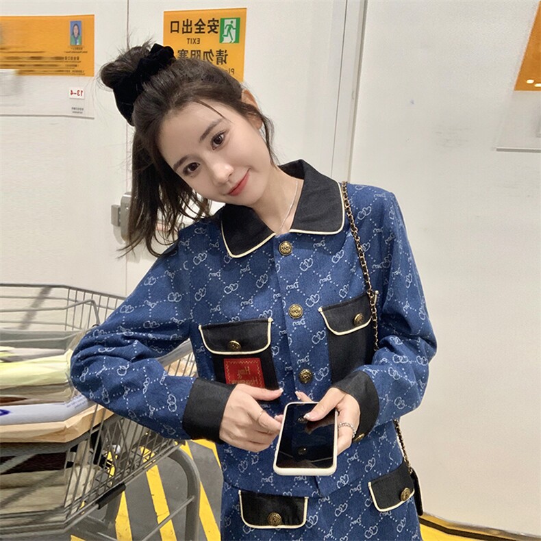 2023秋装新款牛仔套裙两件套B191-1155-P155-K208,女装套装/套裙,浙宝210（原浙宝191）