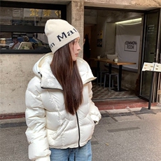 羽绒服女短款连帽简约2025冬新款加厚白鸭绒纯色韩版宽时尚松外套，男装羽绒服，星座1210-1