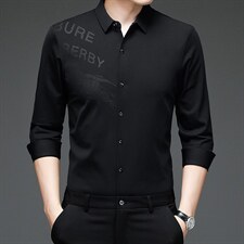 高档长袖衬衫中青年春秋季休闲时尚衬衣百搭男装上衣HM2186-P95，男装衬衫，星座1105-3