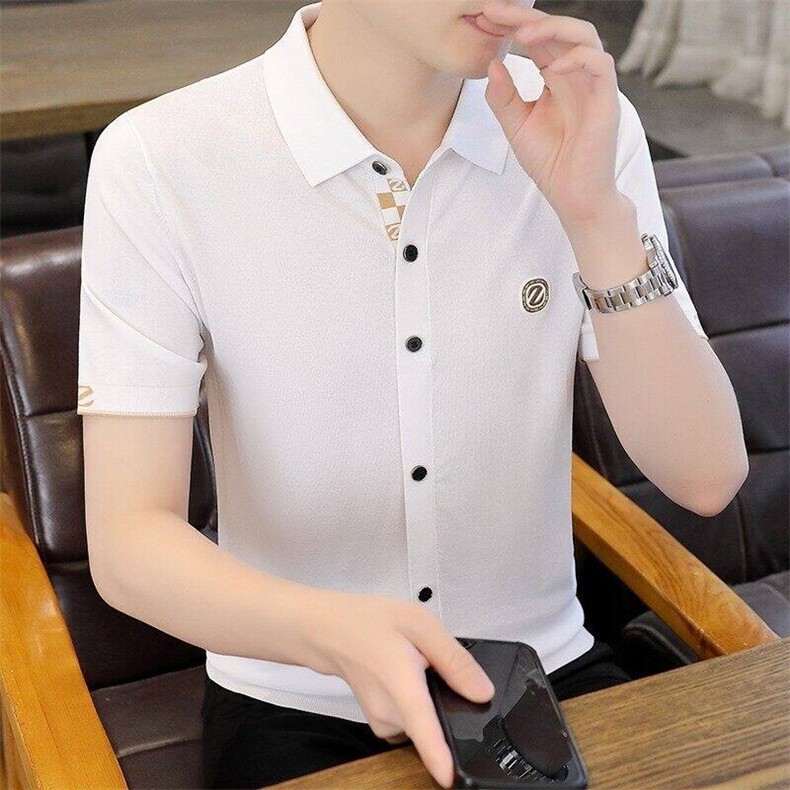 7963-P70夏季休闲时尚短袖毛衣男打底衫欧货T恤潮牌针织衫,男装T恤,电商D310B-1