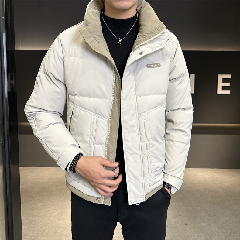 冬季新款白鸭绒加厚防寒立领黑金羽绒服外套上衣男YR113P165图片