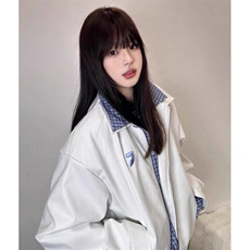 复古假两件格子拼接皮衣夹克男女春秋冬宽松休闲外套JW277，男装皮衣，星座1116A（原606A-3）