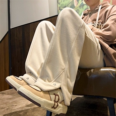 摇粒绒长裤D2272-TP50控价68冬季港风直筒男星星开叉休闲裤，男装休闲裤，电商A102-1
