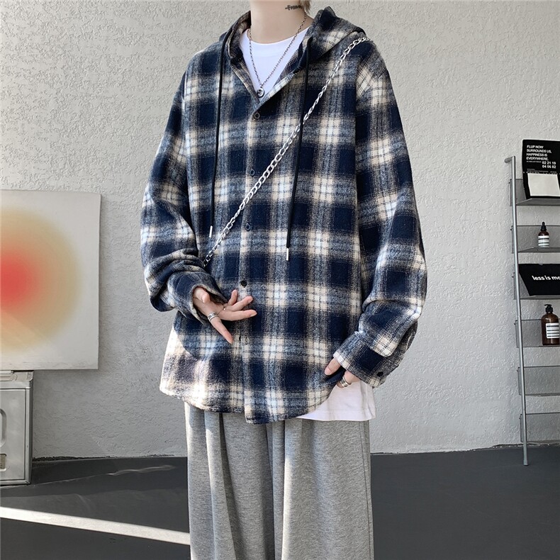 深度库存CS7139-P40特加绒P53特磨毛中性厚款连帽衬衫外套,男装衬衫,电商D232