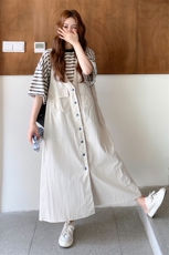 2C085-Q096P170宽松连衣裙+条纹T恤两件套套装238，女装套装/套裙，2C085