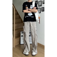 经典宽松条纹格子休闲裤，休闲百搭A061-AX01579-特P40-视频截图，男装休闲裤，电商A061