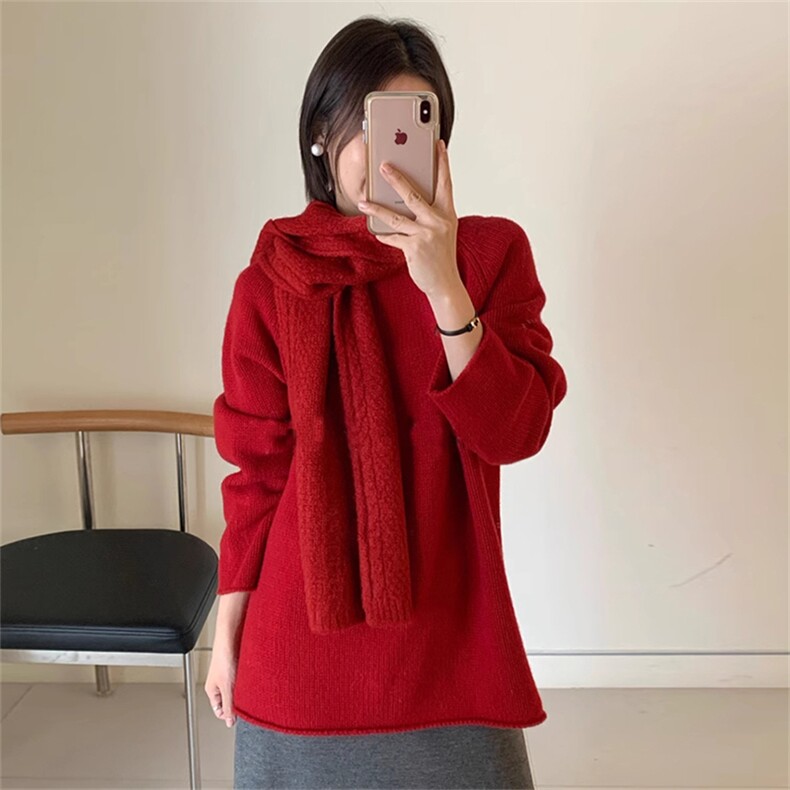 2025年秋季时尚百搭通勤简约休闲圆领纯色羊毛衫，女装羊毛衫，美雪羊绒