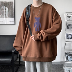 圆领卫衣男大码加厚加绒长袖t恤男S6242-P28加绒款-P33，男装卫衣，电商A040