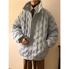 1定制面料棉衣大码M-5XL港风情侣半高领棉服外套男8707P125控168，男装棉衣，星座226-2