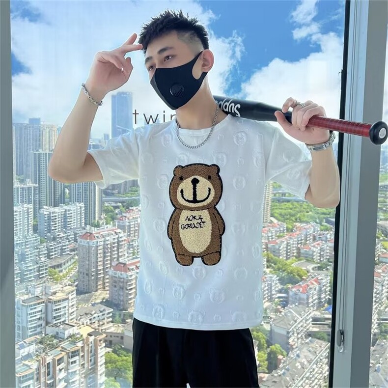 圆领熊熊短袖男夏季薄款新款内搭夏季打底衫T192,男装T恤,星座1116A-2（原606A-1）