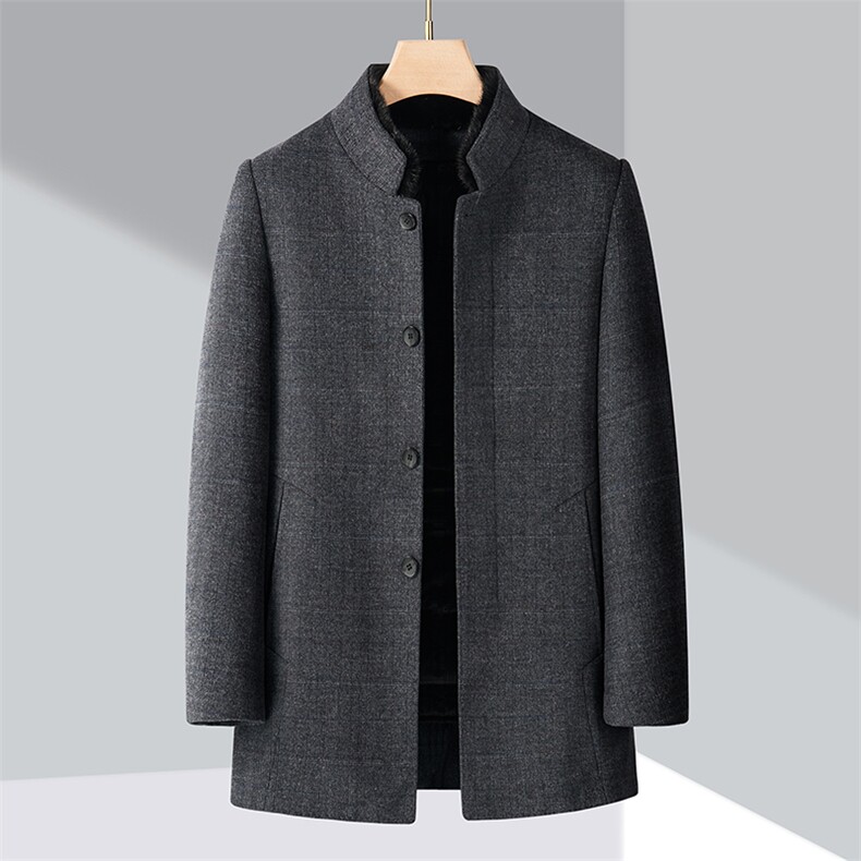 白鹅绒羽绒服男中年商务休闲加厚冬款羽绒外套保暖纯色上衣外套图片