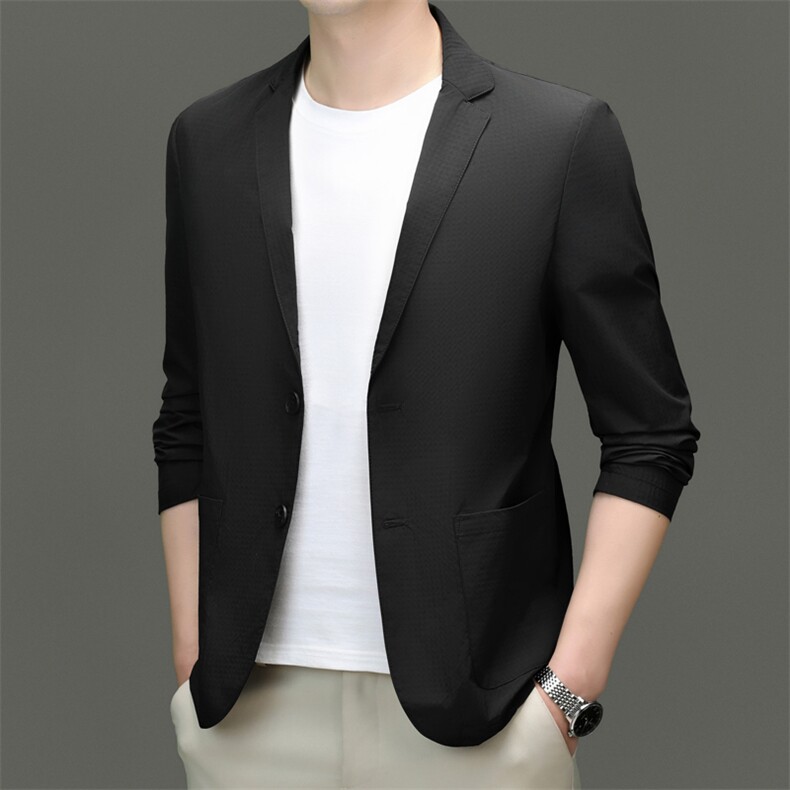 SJ2317男式2024年秋季新款长袖薄款西服休闲商务便服西装单西图片