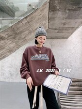 2021冬款加绒卫衣，女装卫衣/绒衫，简蔻