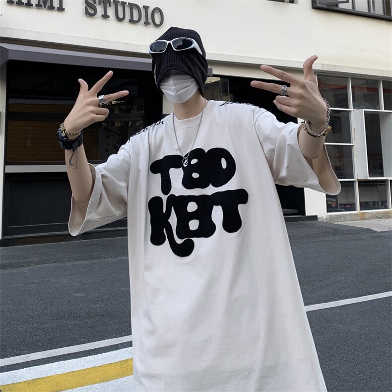 美式T恤男夏季潮复古五分袖短袖T033-P33,男装T恤,星座308B-2