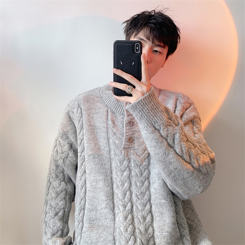 毛衣男秋冬新款港风宽松针织毛衫MYA5-P65，男装针织衫/毛衣，星座214-3