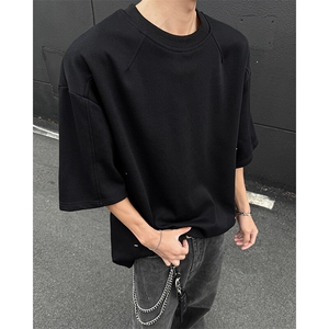 夏季美式高街宽松简约设计款短袖T恤潮XZ808B-WH060-P48图片