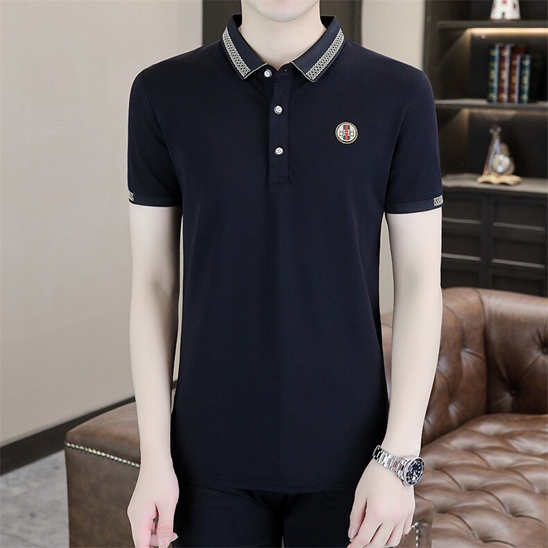 商务休闲男装夏季新款短袖T恤polo衫中年翻领薄款半袖体恤男上装,男装T恤,电商B212（原钱塘6029）