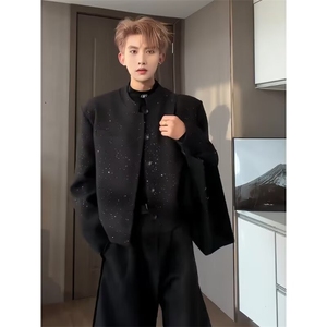 潮流满天星垫肩上衣西装外套男高级感穿搭痞帅休闲 513WT3532P60图片