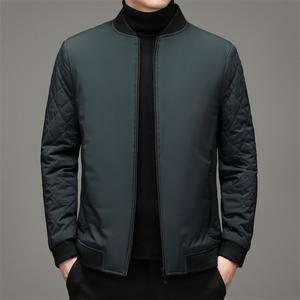 立领纯色棉衣男2023冬季中年男休闲棉服爸爸冬装外套YYM8615-P205图片
