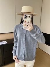 2025年秋季长袖时尚百搭通勤polo领开衫,女装羊绒衫,米哆哆羊绒, 2025年秋季长袖时尚百搭通勤polo领开衫,女装羊绒衫,米哆哆羊绒,