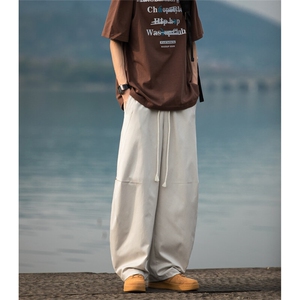 2025春夏新款潮牌大码弯刀裤宽松直筒休闲长裤男2530-P40控59图片