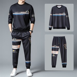SXL9615秋季2023年新款男士长袖长裤修身休闲时尚卫衣套装P155图片
