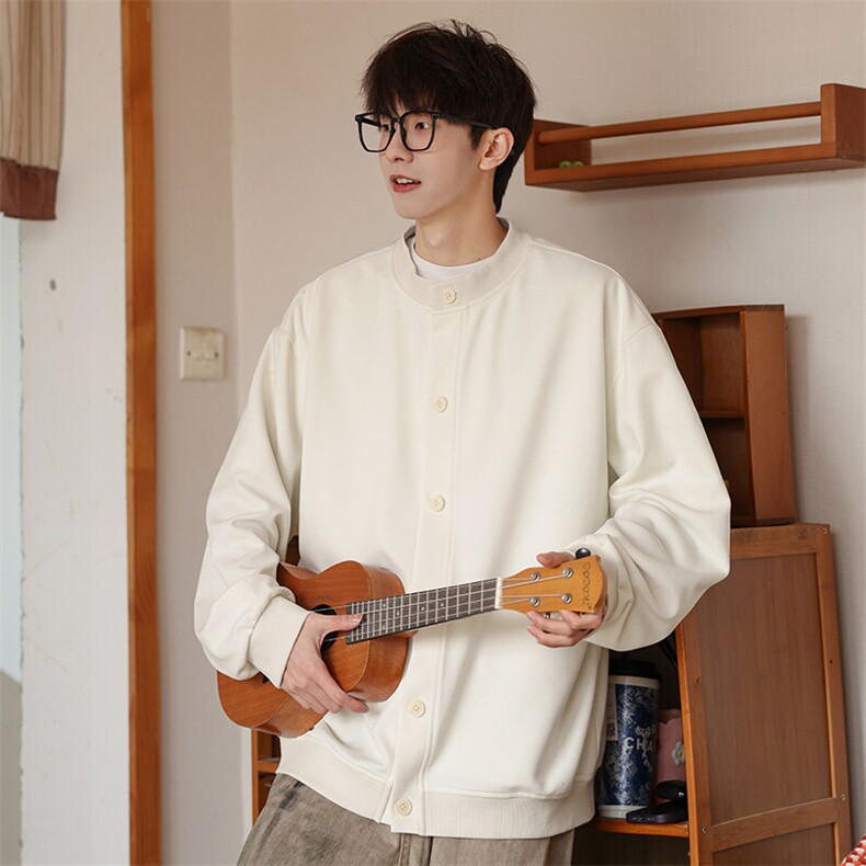 春季新款C7058-TP3558青少年大学生棒球领慵懒风卫衣外套男,男装卫衣,电商A102