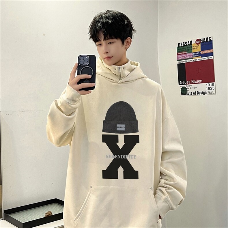电商DSA028-LPMT23Q03 P50 新款潮流鹿皮绒连帽卫衣男限78图片
